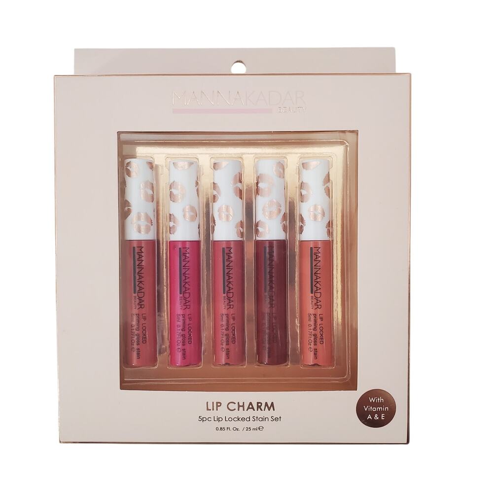 Manna Kadar Lip Charm 5pc Lip Locked Stain Set 0.17 fl oz each